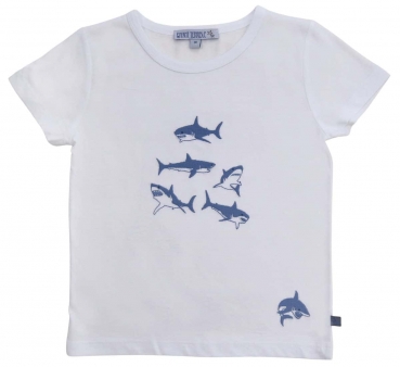 Enfant Terrible T-Shirt Haifischstickerei Weiß