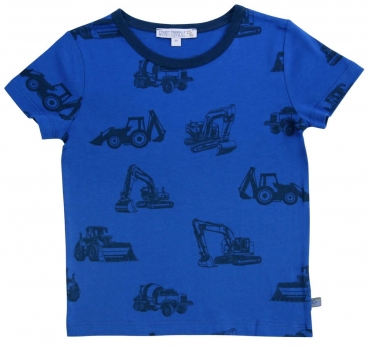 Enfant Terrible T-Shirt Baufahrzeuge Alloverdruck Azure/Navy