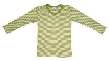 Cosilana Kinder Unterhemd 1/1 Arm Wolle/Seide Grün-Natur