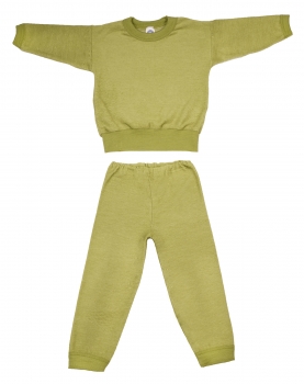 Cosilana Wollfrottee 2-teiliger Schlafanzug Grün