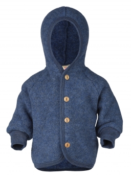 Engel Baby Wollfleece Jacke Blau Melange