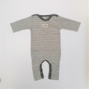 Lilano Baby Overall Wolle/Seide Grau/Natur mit Umschlägen