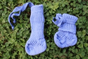 Hirsch Natur Neugeborenensocke Wolle hellblau